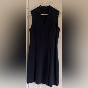 Brooks Brothers navy blue lined fit and flare sleeveless dress size 10.